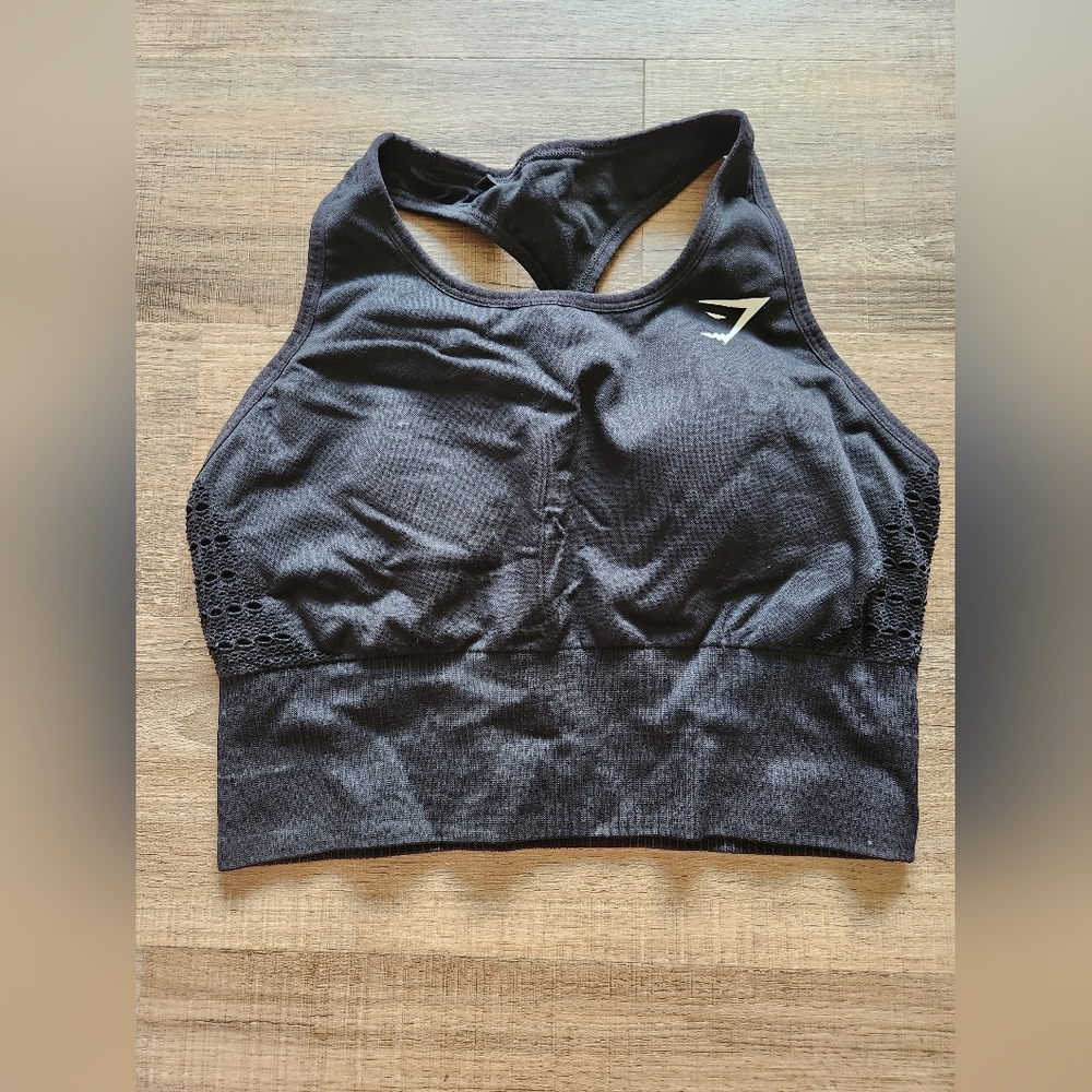 Gymshark Energy Seamless Crop Top - Black -  M